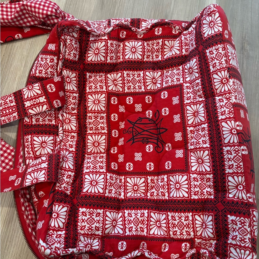 Damson Madder: Red Bandana-Print Tote Bag - Casual Women's Shoulder Bag